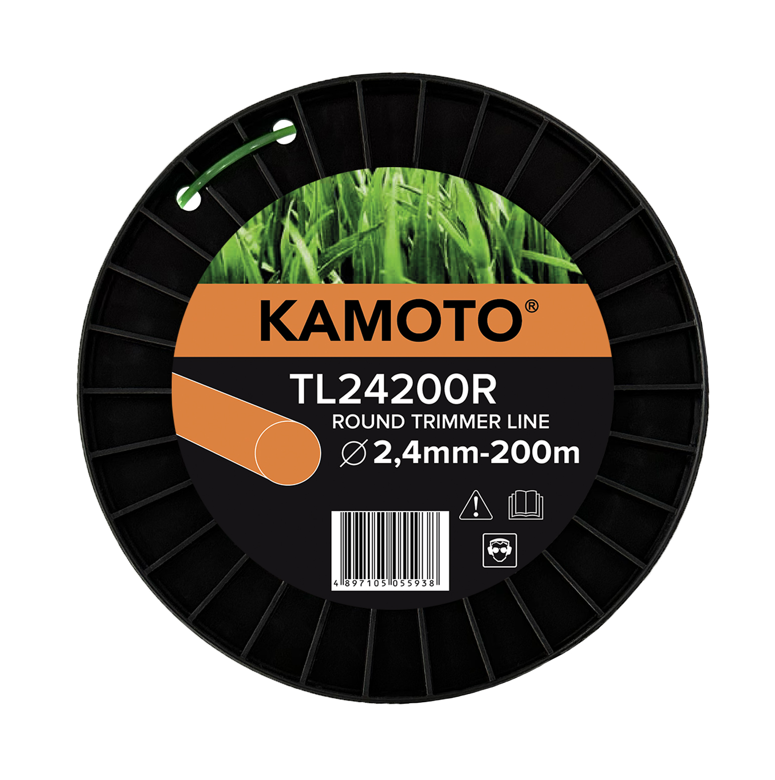 Леска Kamoto TL24200R, круглая, 2.4мм x 200м